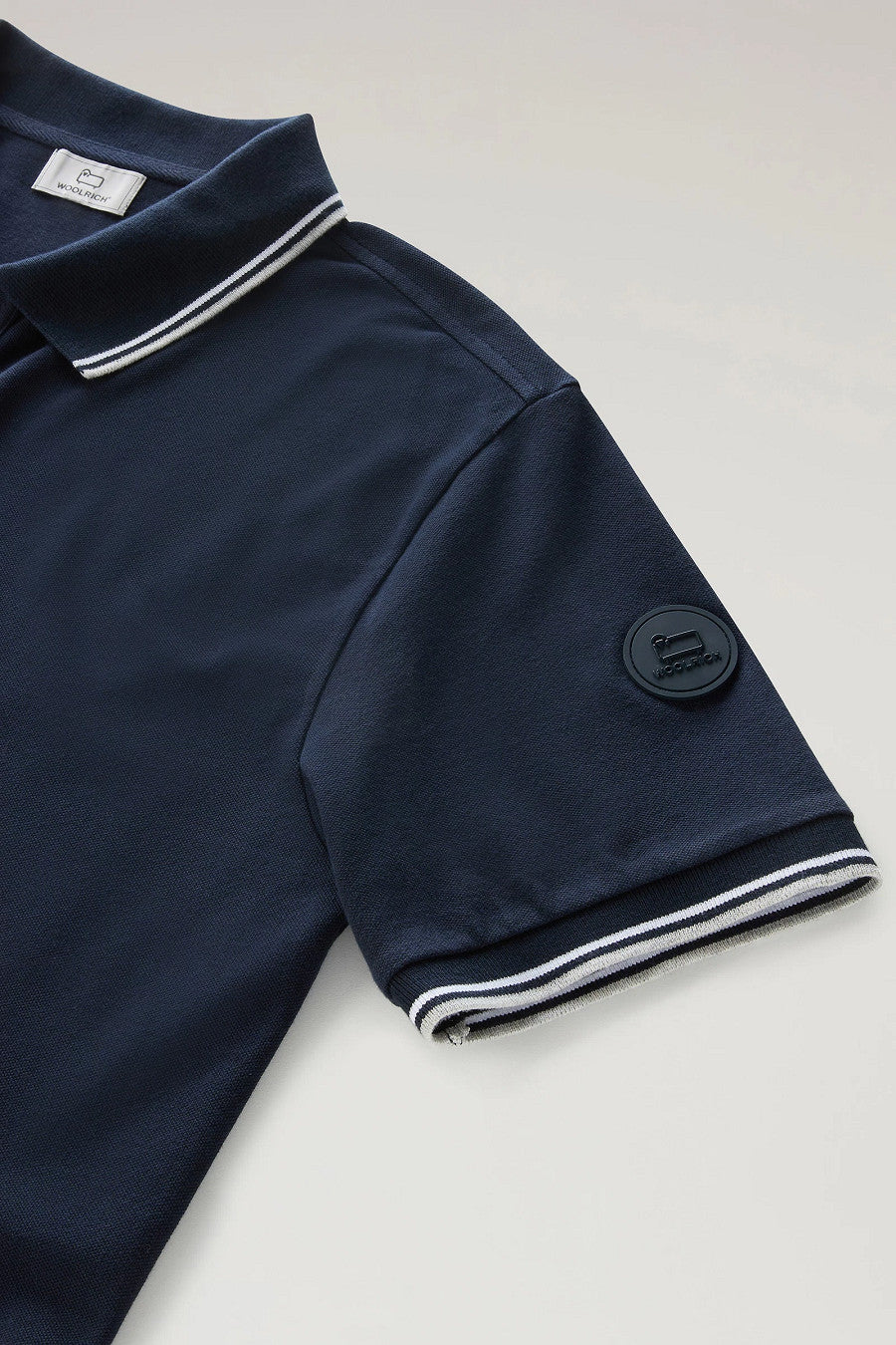 Woolrich Polo Uomo Monterey Cotone Stretch Blu Scuro