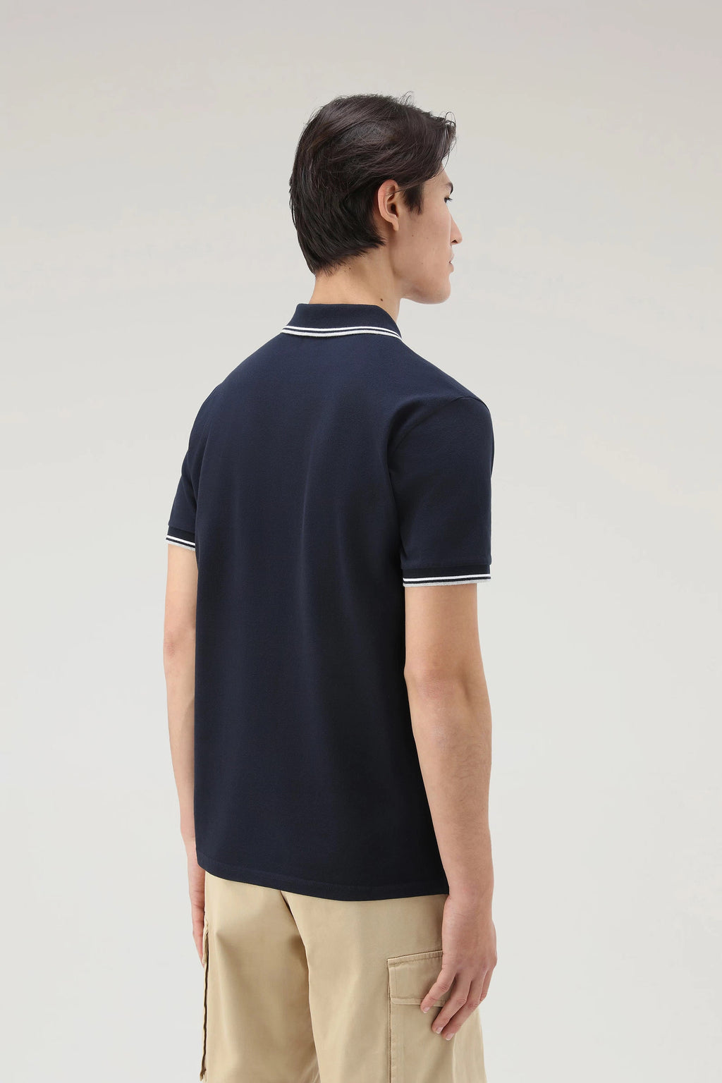 Woolrich Polo Uomo Monterey Cotone Stretch Blu Scuro