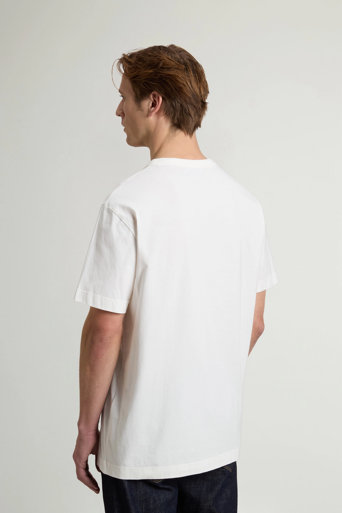Woolrich T-Shirt Uomo Cotone Bianco Opaco
