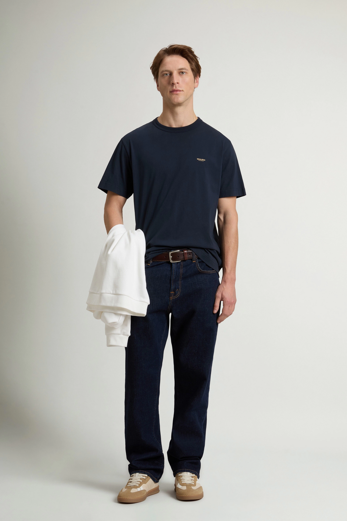 Woolrich T-Shirt Uomo Cotone Blu Scuro