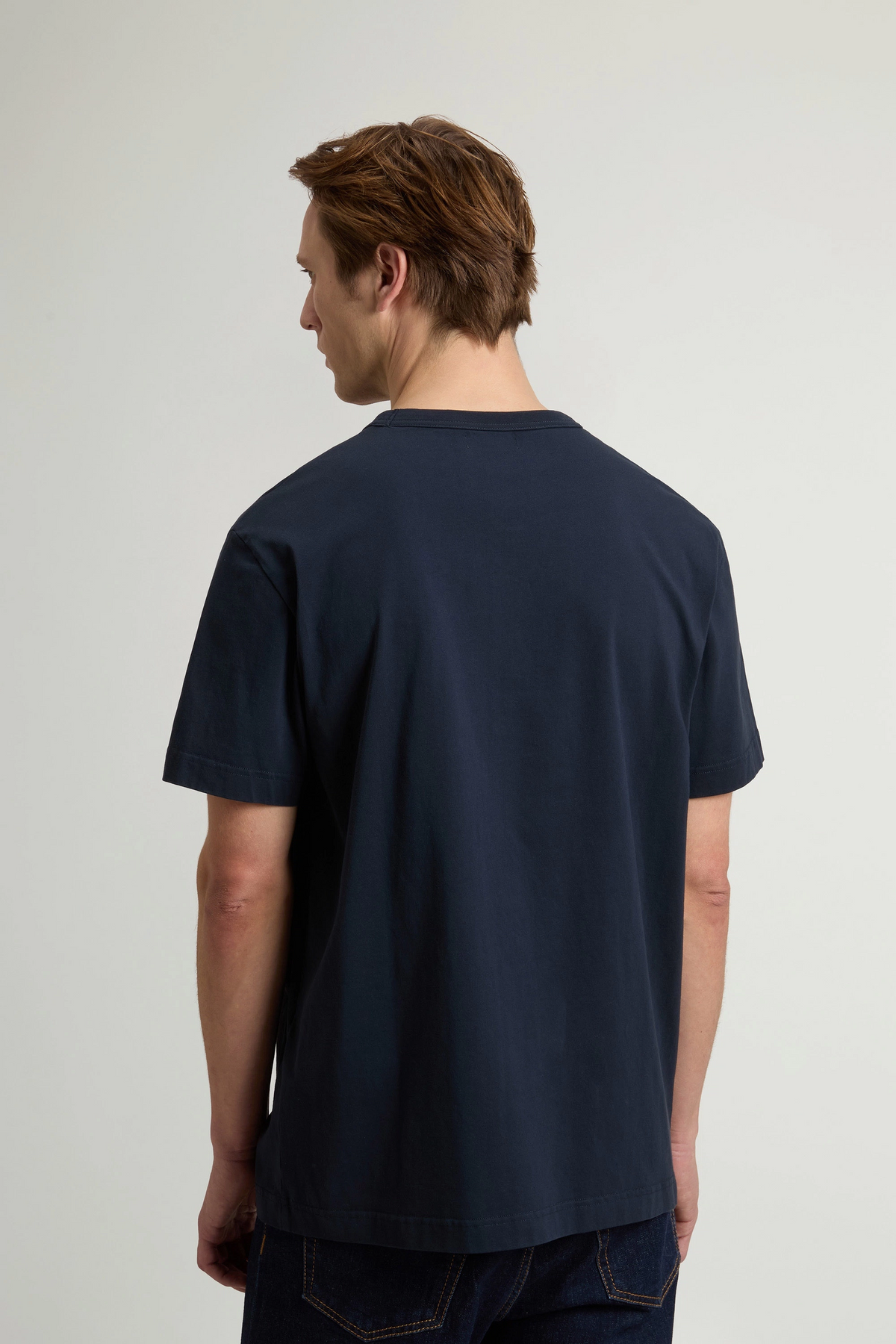 Woolrich T-Shirt Uomo Cotone Blu Scuro