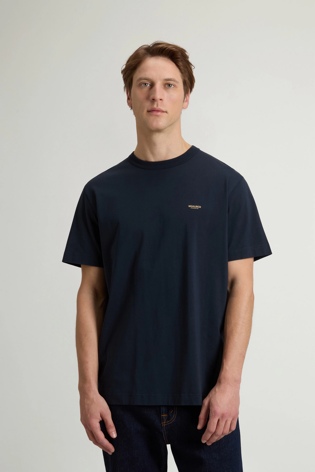 Woolrich T-Shirt Uomo Cotone Blu Scuro