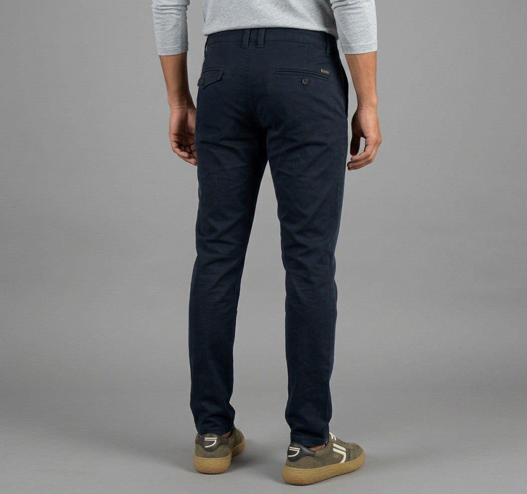 Ytual Pantalone Uomo Tommy Cotone Stretch Blu Scuro