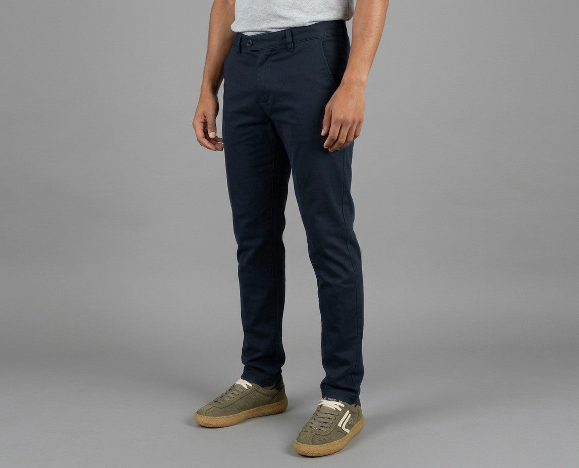 Ytual Pantalone Uomo Tommy Cotone Stretch Blu Scuro