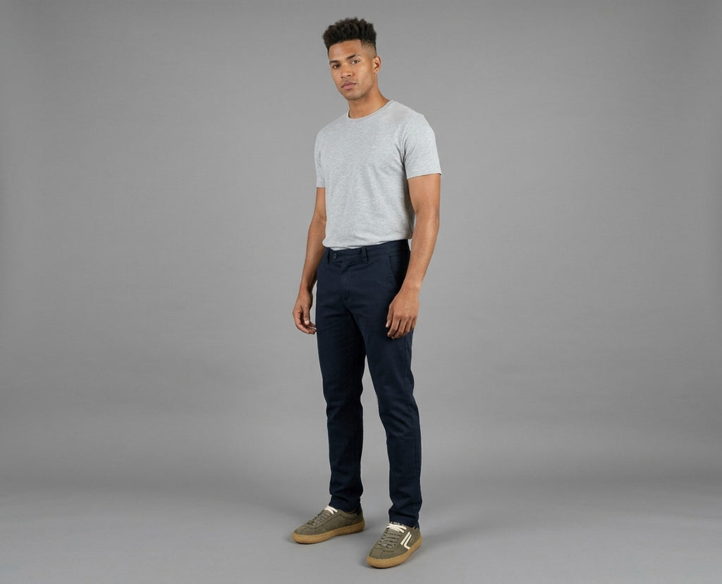 Ytual Pantalone Uomo Tommy Cotone Stretch Blu Scuro