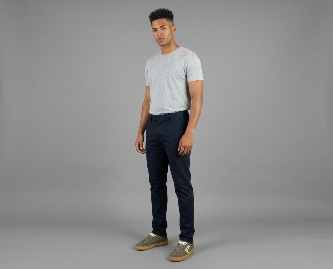 Ytual Pantalone Uomo Tommy Cotone Stretch Blu Scuro