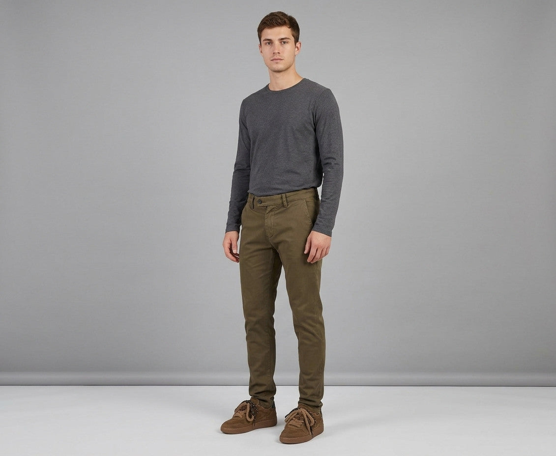 Ytual Pantalone Uomo Tommy Cotone Stretch Torba